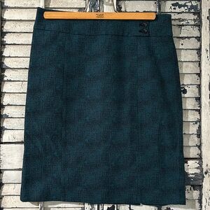 Ann Taylor Pencil Button Detail Career Knee Length Skirt Size 8